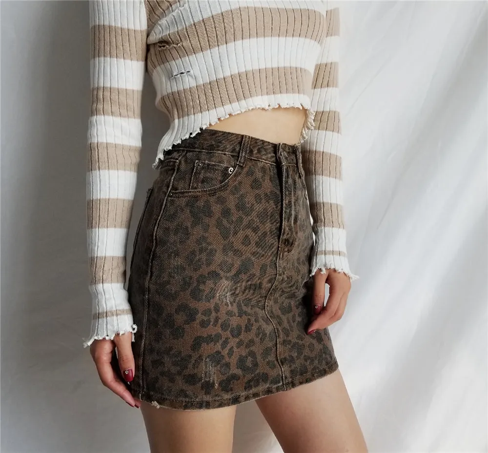 Skye Leopard Print Skirt