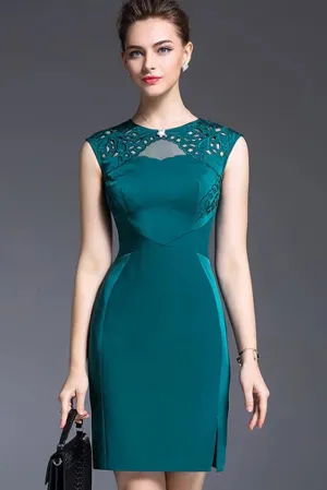 Sleeveless Hollow Out Shoulder Sheath Dress - M in Clearance