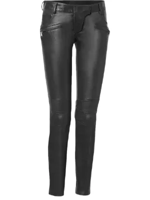 Slim-Fit Designer Leather Pants