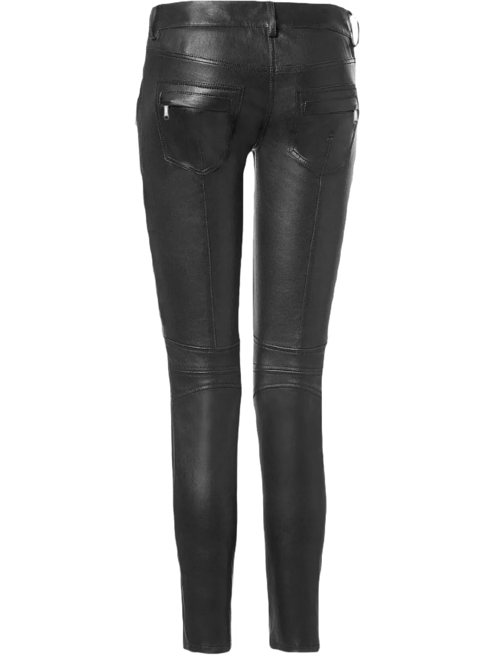 Slim-Fit Designer Leather Pants