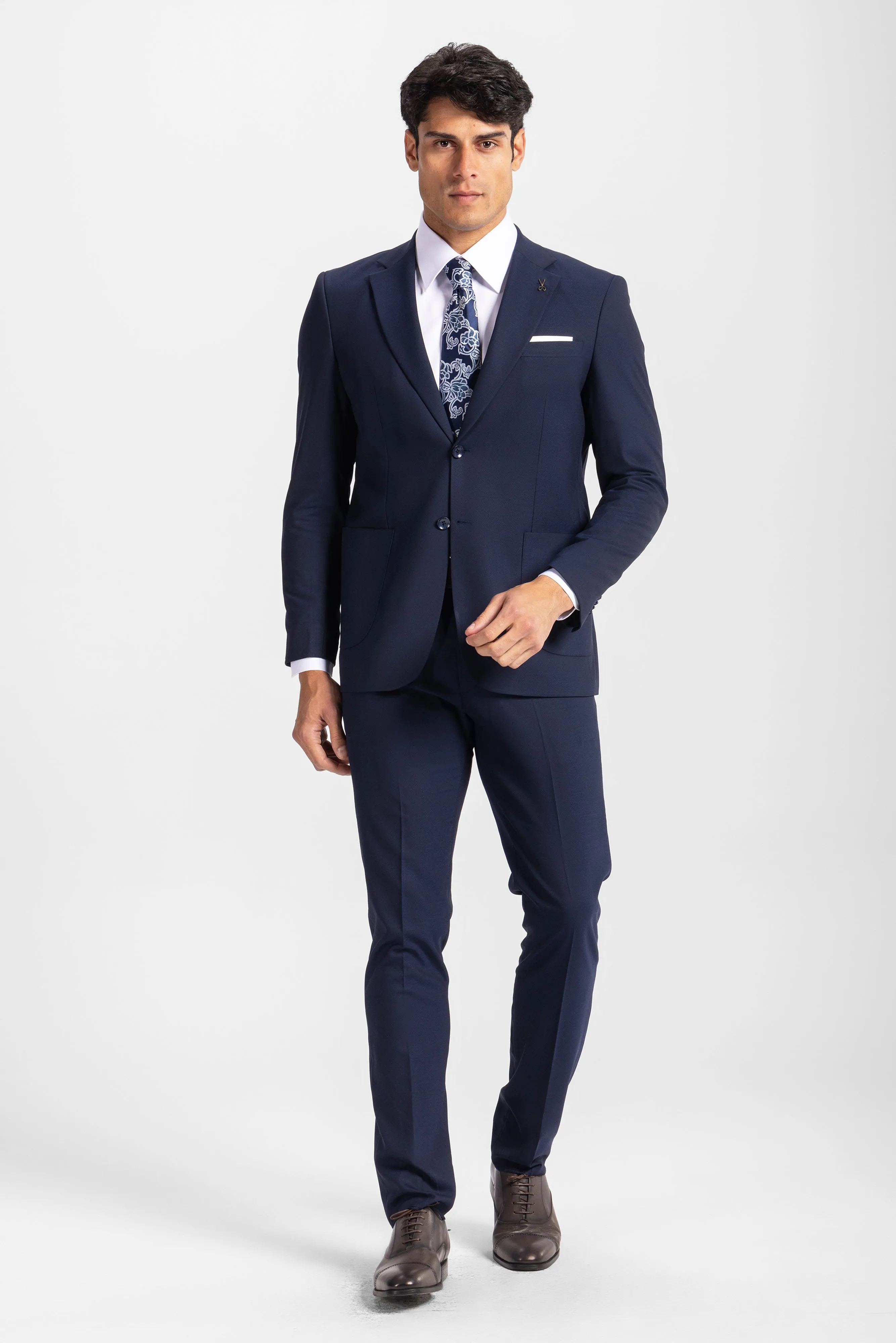 Slim Fit Navy Formal Suit - Two pieces - Turkish made
