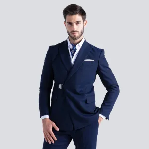 Slim Fit Navy Smart Suit-Turkish Made