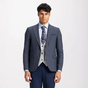 Slim Fit Smart Suit -Light Gray Vest-Turkish Made