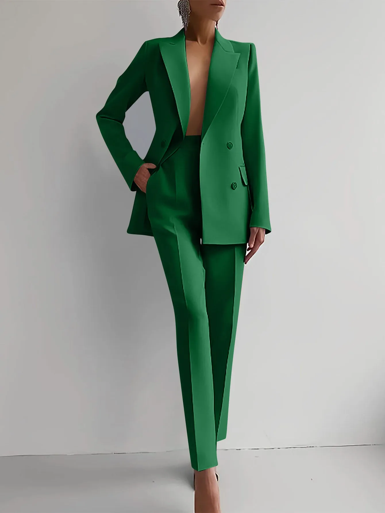 Slim Fit Trousers Women's Business Suits