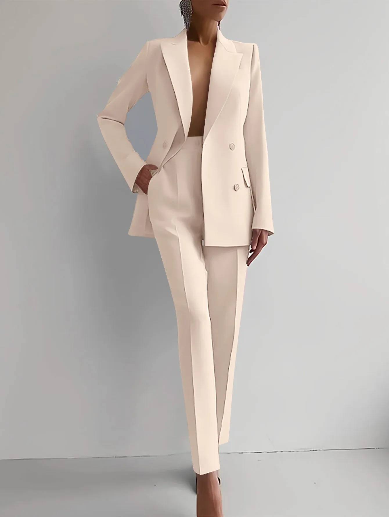 Slim Fit Trousers Women's Business Suits