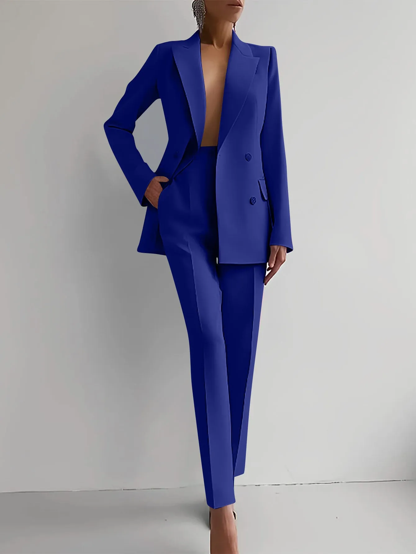Slim Fit Trousers Women's Business Suits