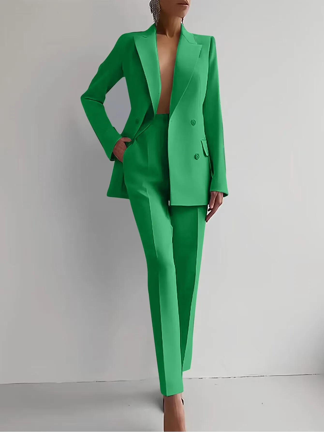 Slim Fit Trousers Women's Business Suits