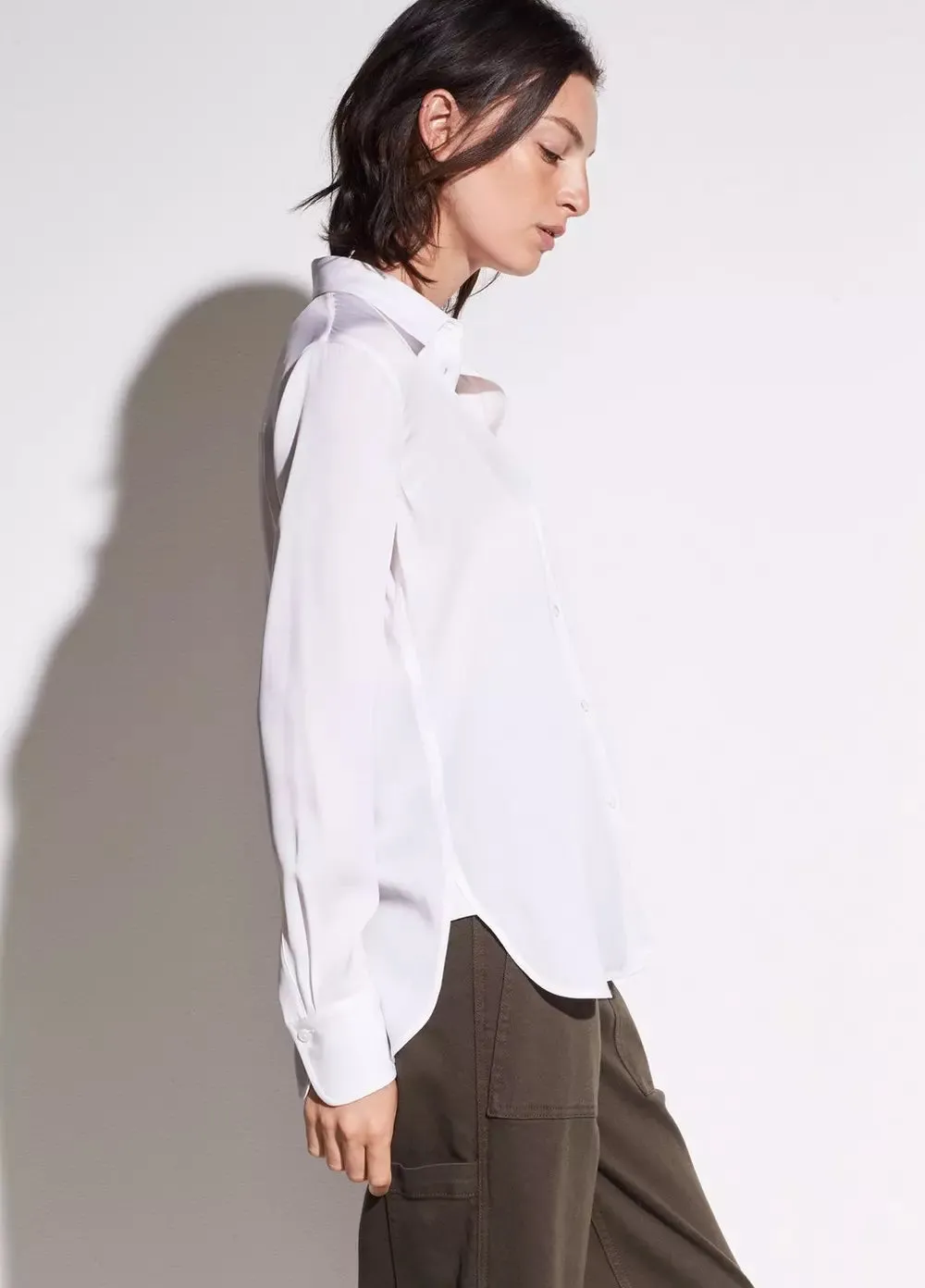 Slim Fitted Stretch-Silk Blouse