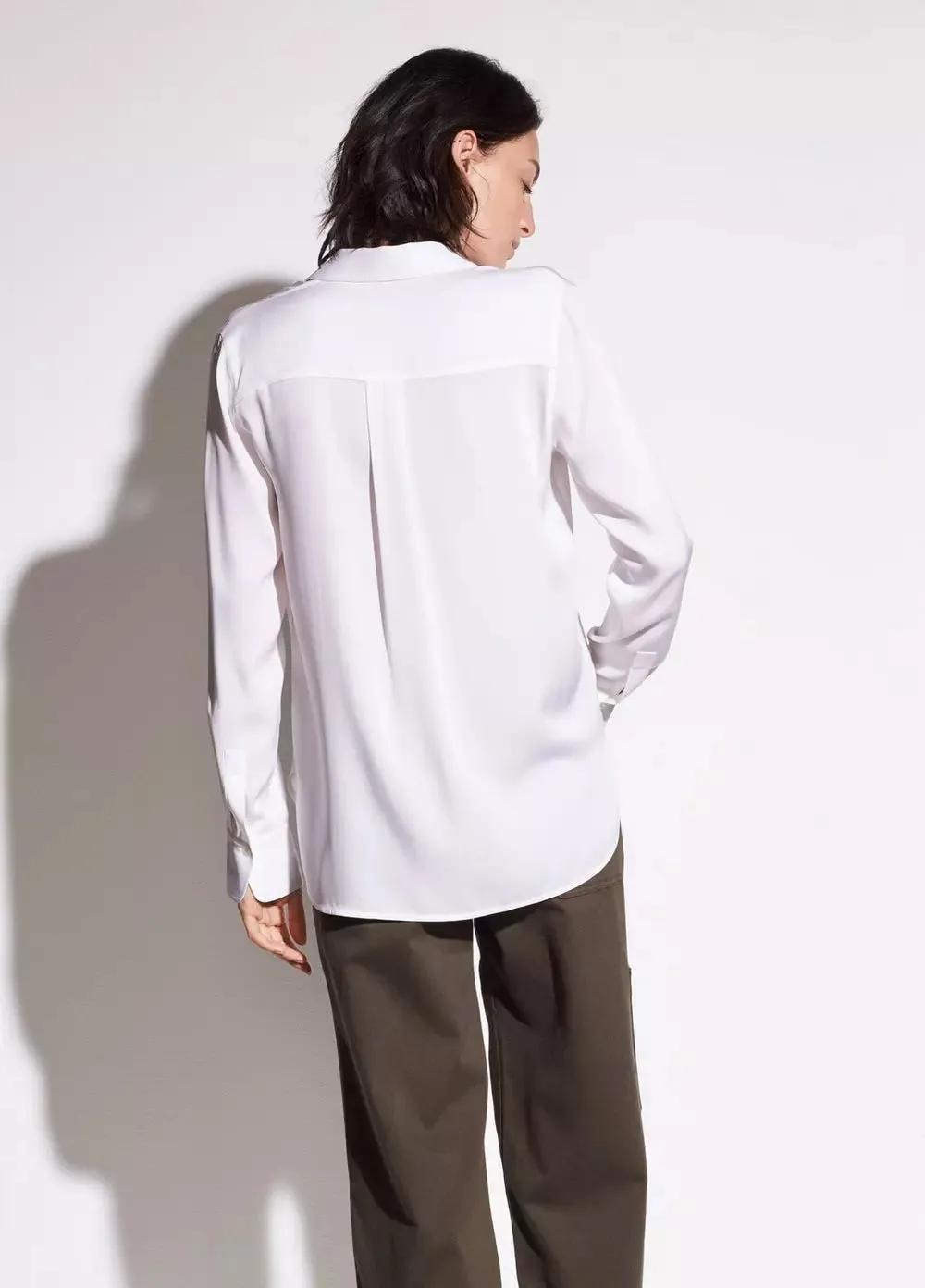 Slim Fitted Stretch-Silk Blouse