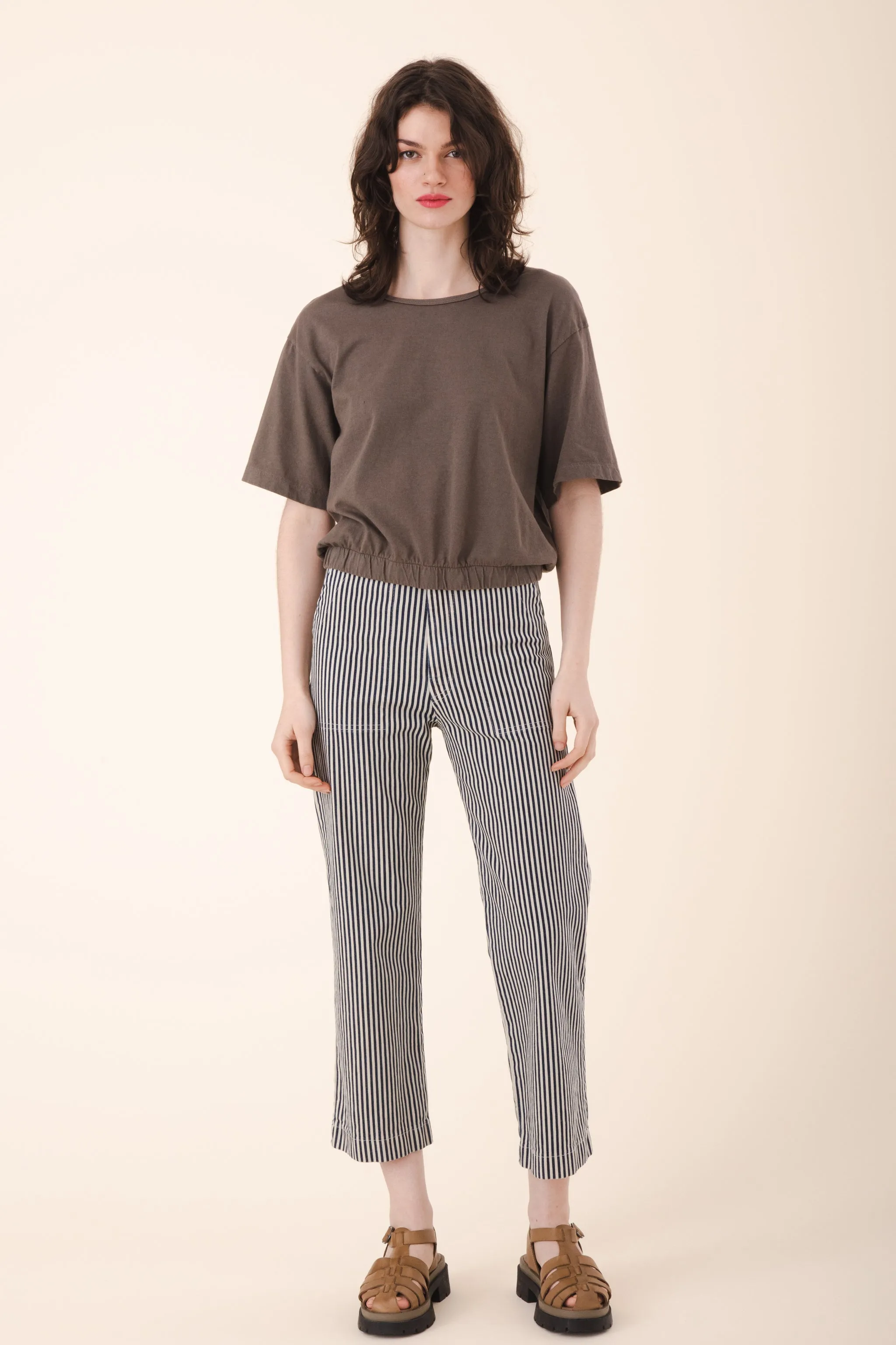 Smithy Pant in Wide Stripe Natural