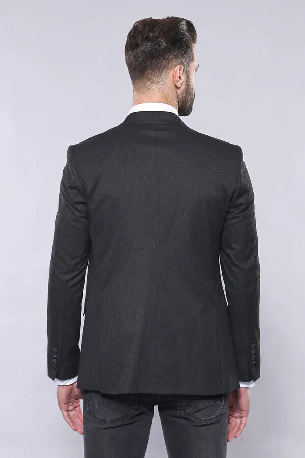 Smoked Plain Blazer Vest Set | Wessi