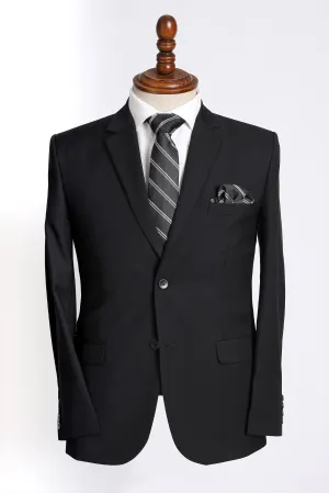 SOLID BLACK SLIM FIT 2-PCS SUIT