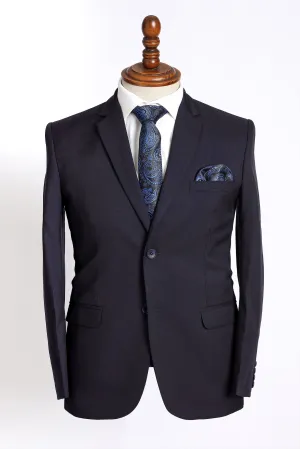 SOLID NAVY SLIM FIT 2-PCS SUIT