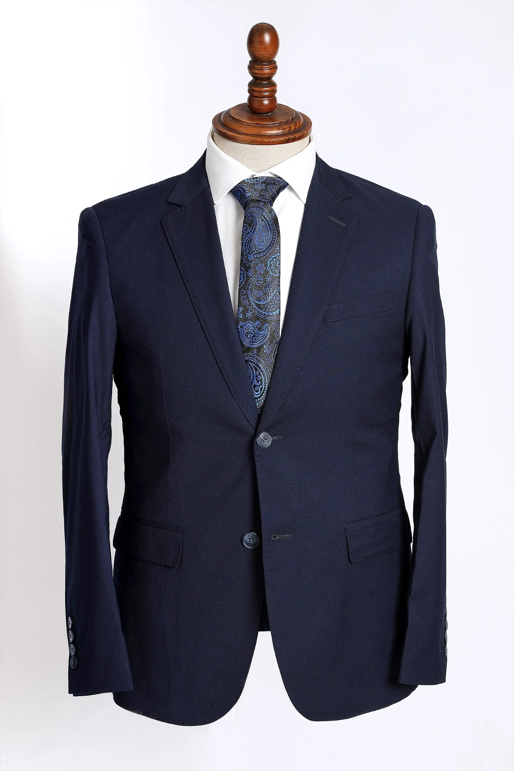 SOLID NAVY SLIM FIT 2-PCS SUIT