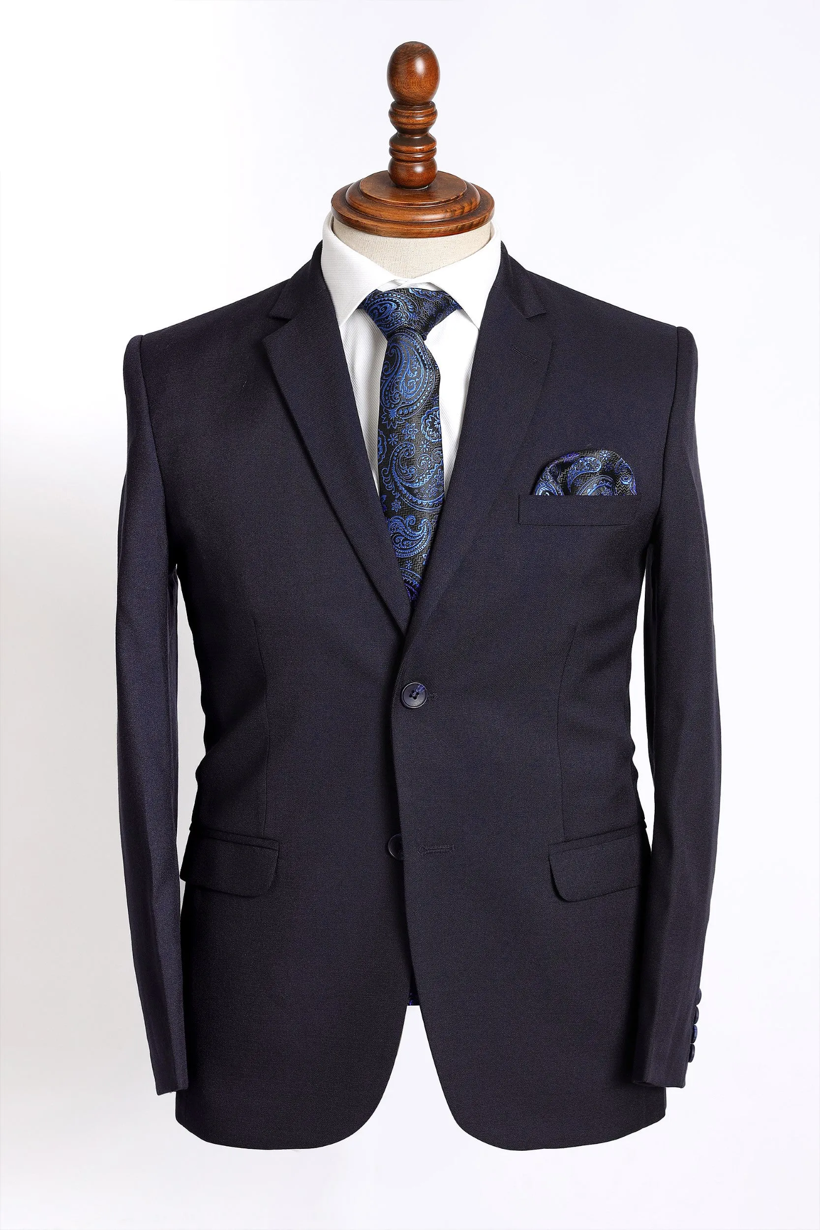 SOLID NAVY SLIM FIT 2-PCS SUIT