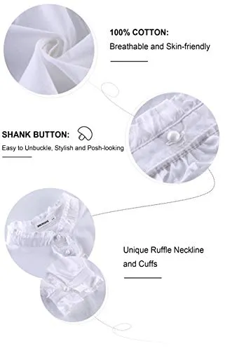 SOLOCOTE White Ruffle Button-Down Blouse - Girls Size 9-10