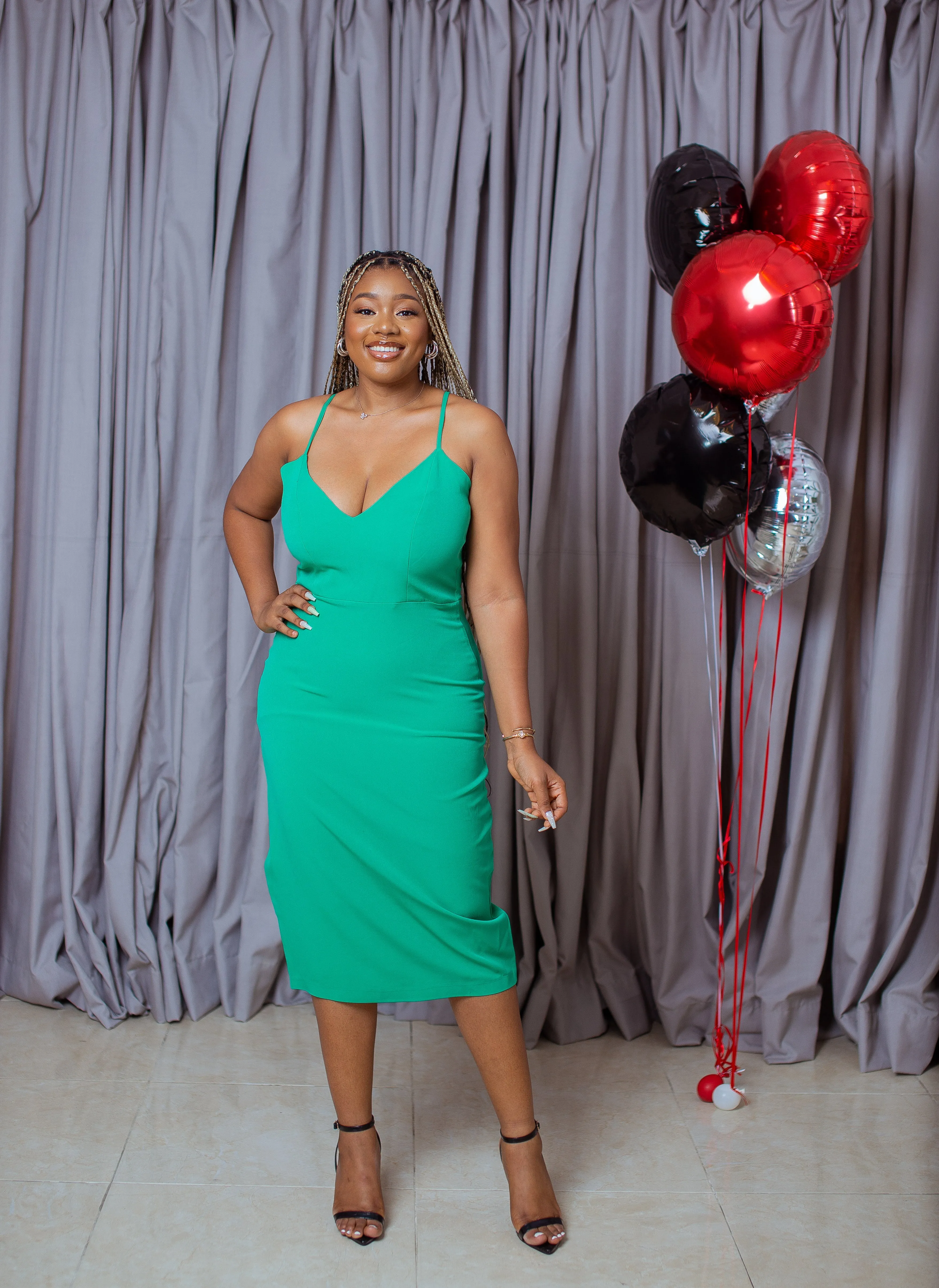 Spaghetti Pencil Midi Dress
