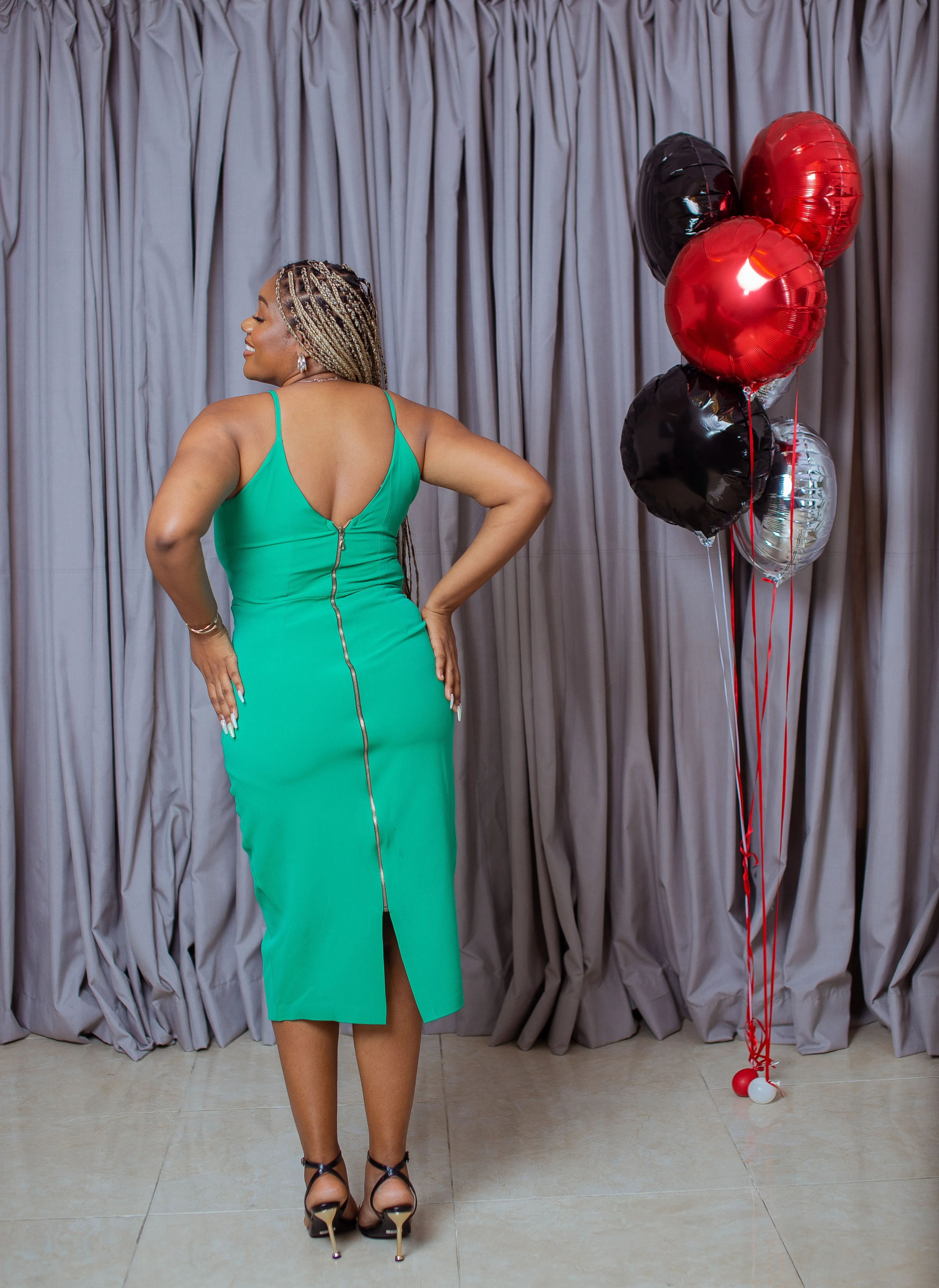 Spaghetti Pencil Midi Dress