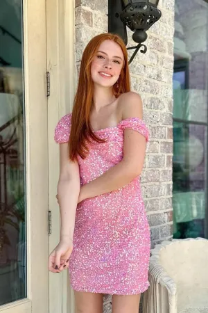 Sparkly Sequins Tight Short Homecoming Dresses