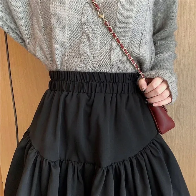 Spring Autumn Design Sense Puffy Short Skirt Women's New Chic A-line Skirt Half Skirt Girl Student College Style Bubble Skirt