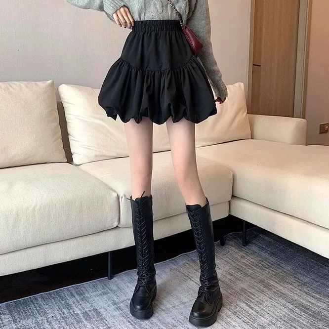 Spring Autumn Design Sense Puffy Short Skirt Women's New Chic A-line Skirt Half Skirt Girl Student College Style Bubble Skirt