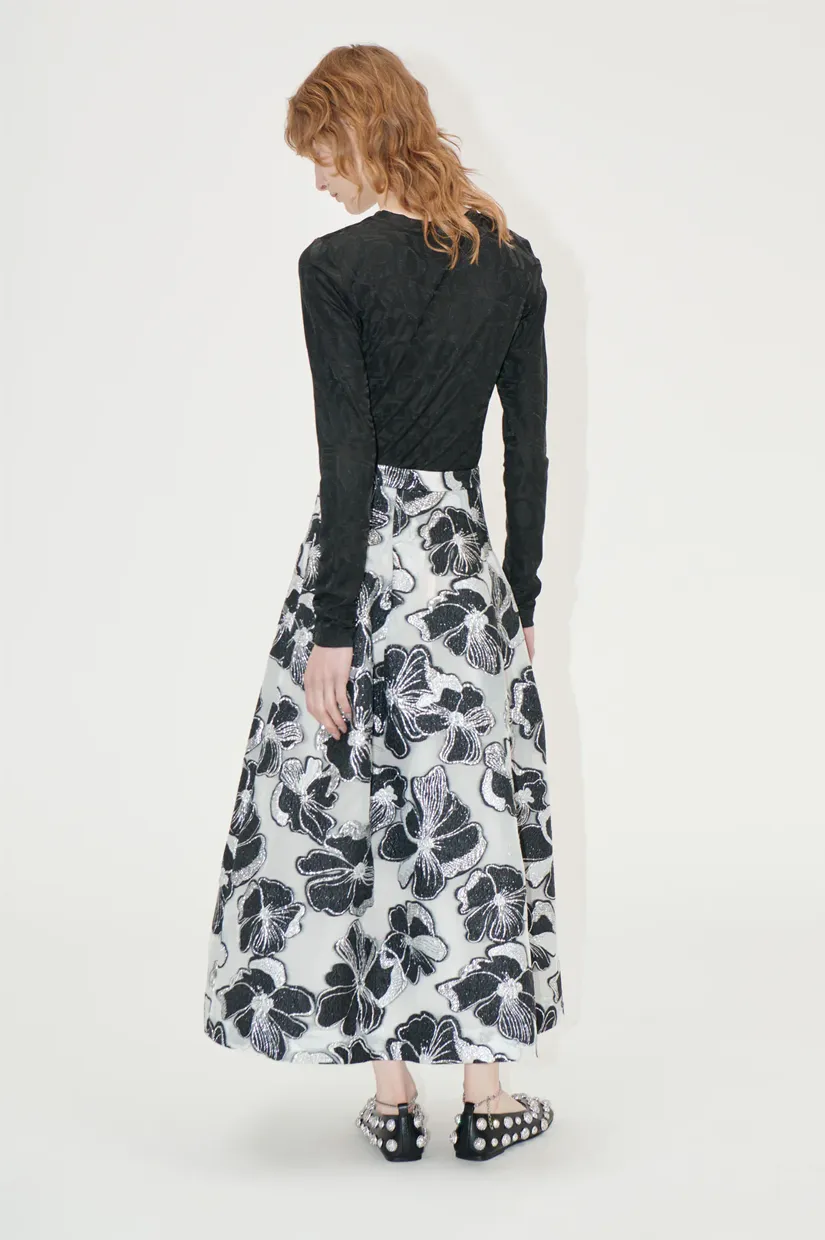 Stine Goya Voluminous Midi Skirt - Anemone Jacquard