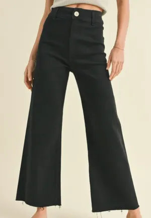 Straight Wide Leg Denim Pants