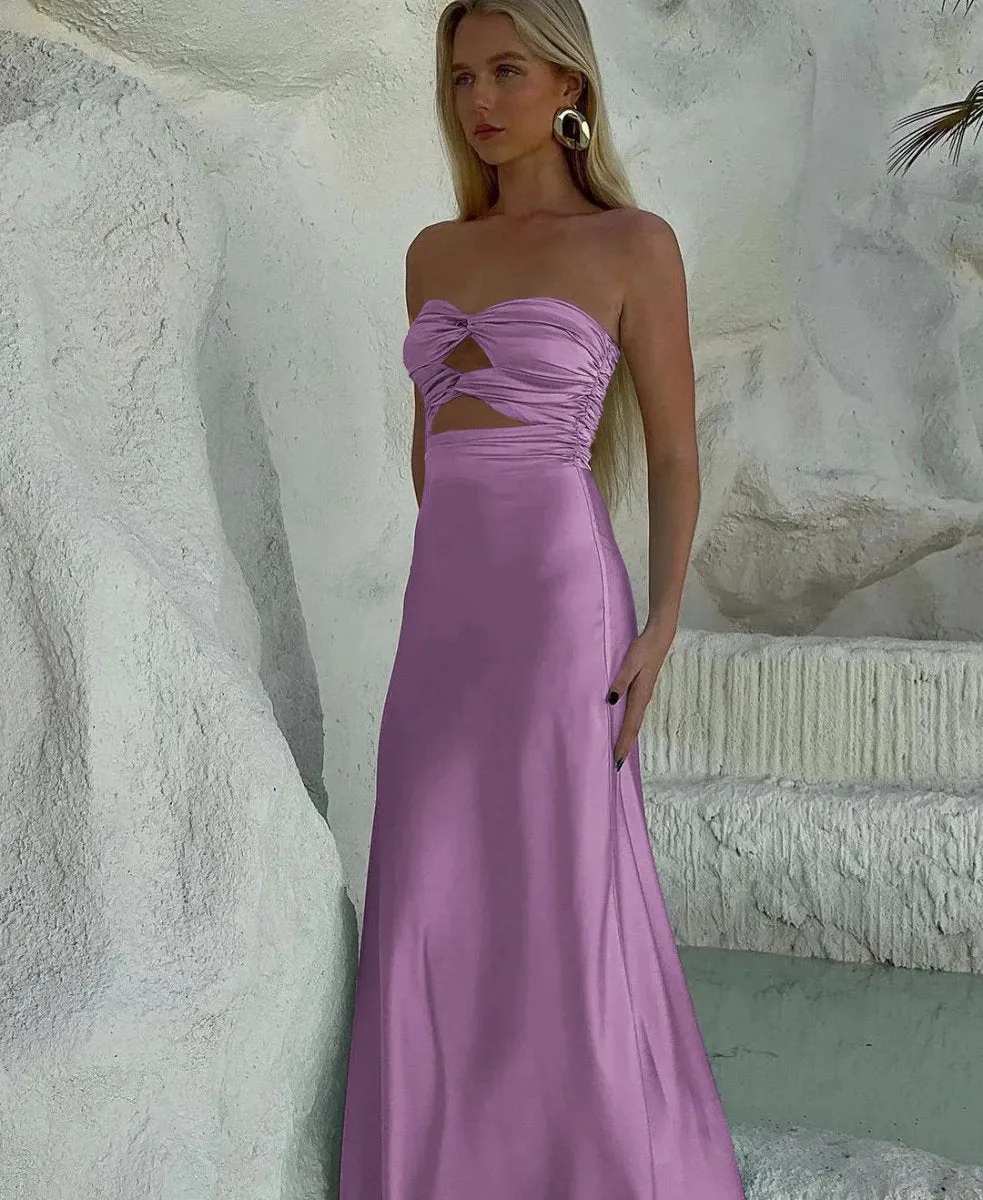 Strapless Sheath Long Prom Dresses