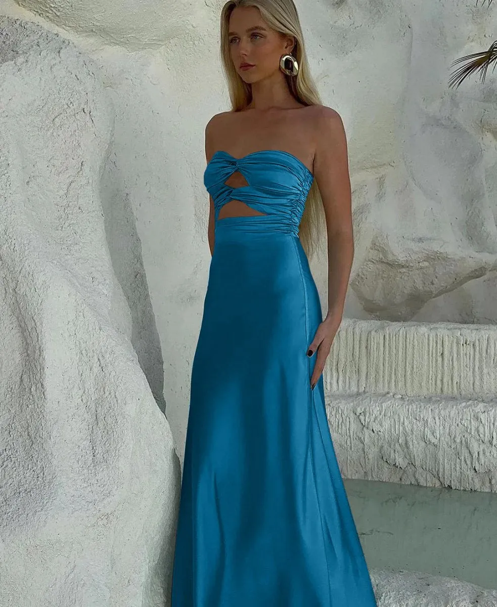 Strapless Sheath Long Prom Dresses