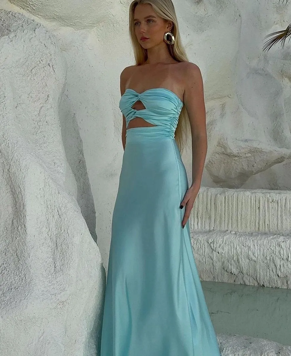 Strapless Sheath Long Prom Dresses