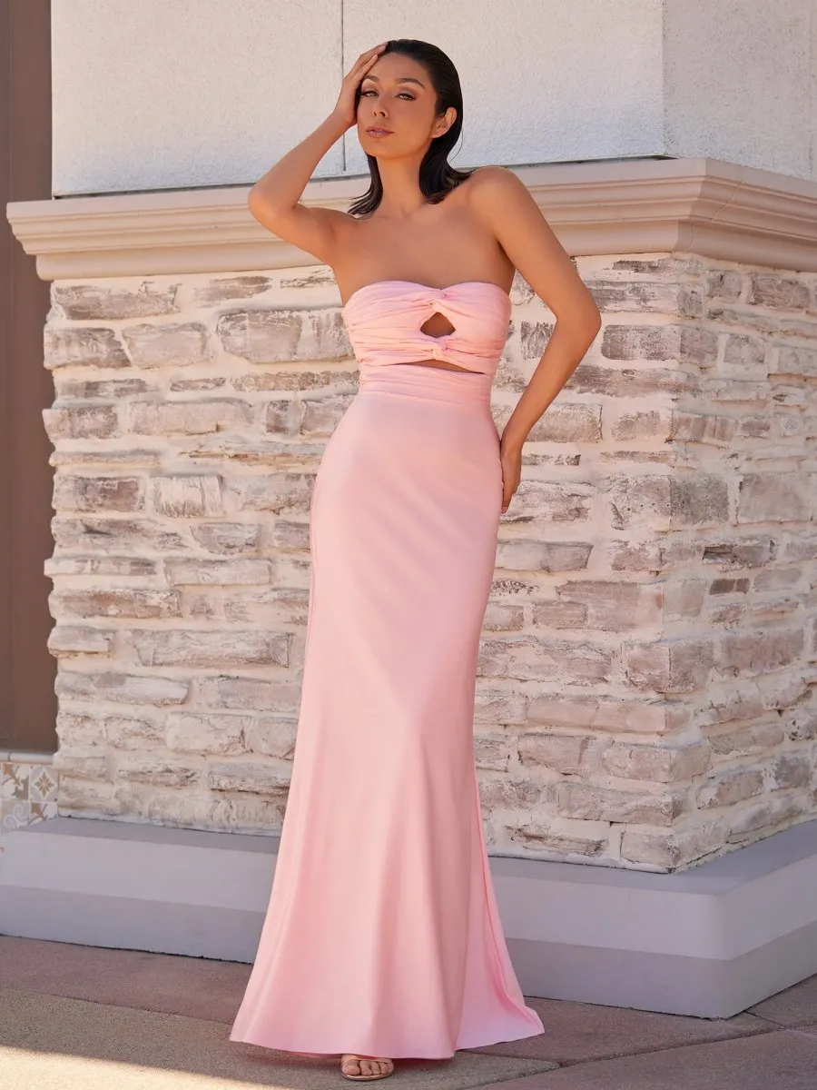 Strapless Sheath Long Prom Dresses