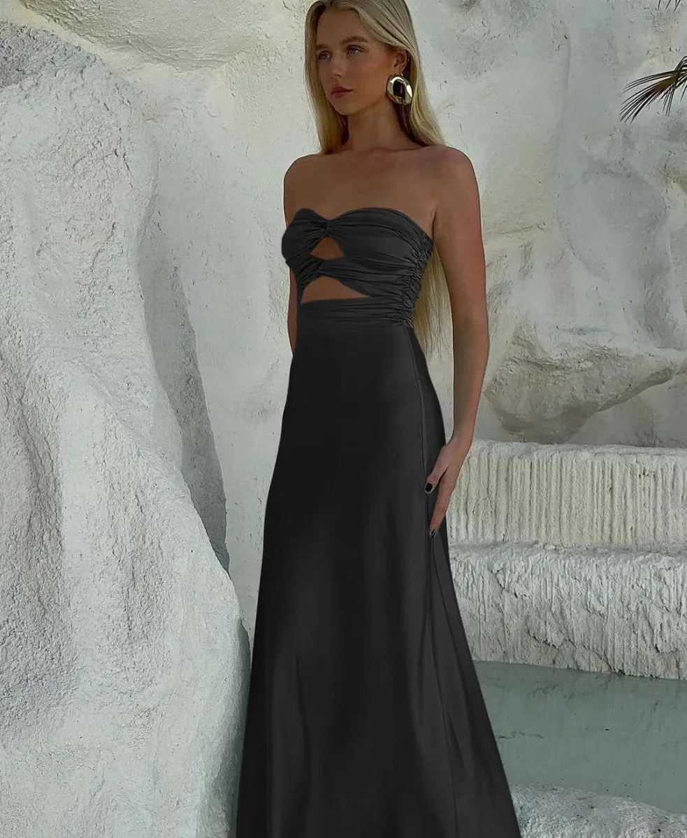 Strapless Sheath Long Prom Dresses