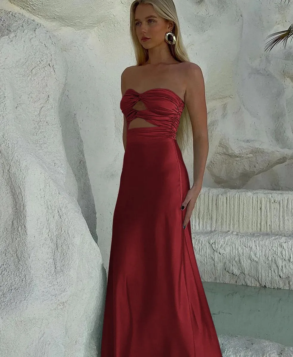 Strapless Sheath Long Prom Dresses
