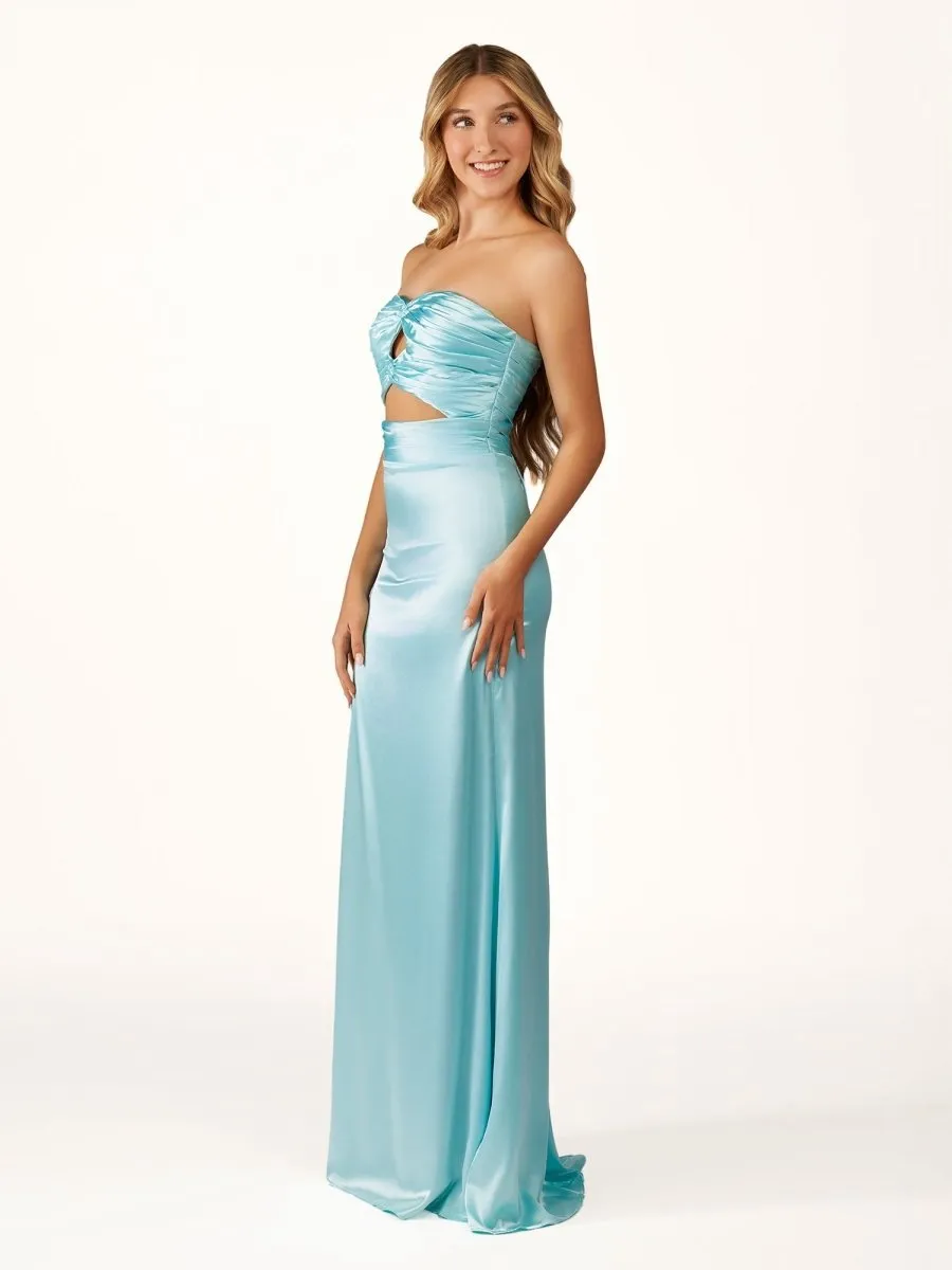 Strapless Sheath Long Prom Dresses