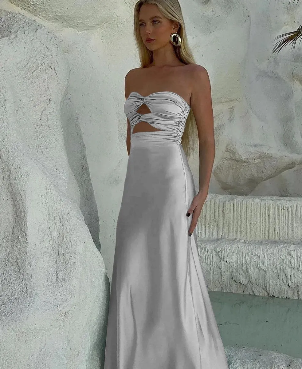 Strapless Sheath Long Prom Dresses
