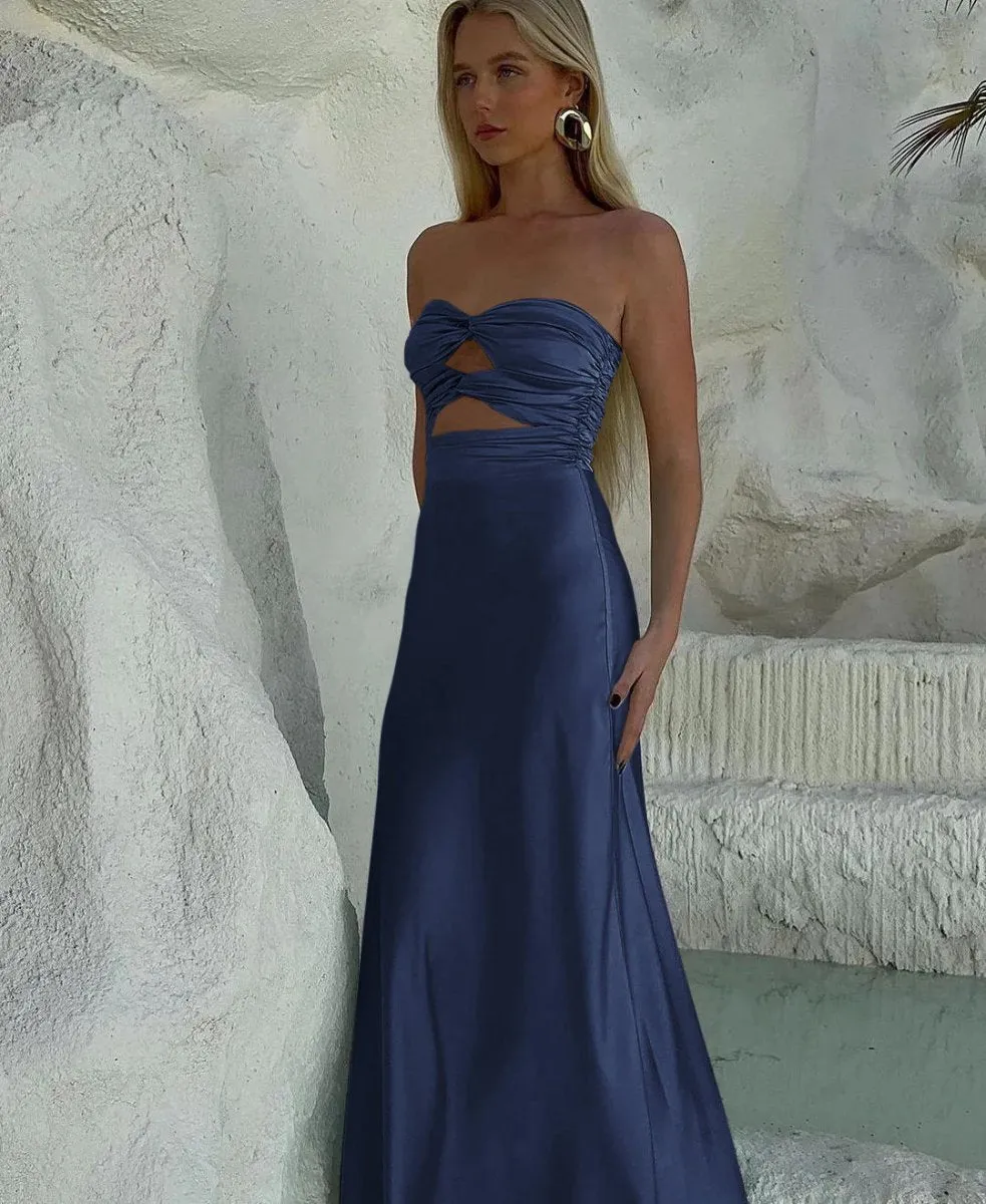 Strapless Sheath Long Prom Dresses