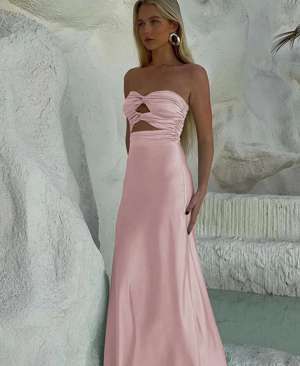 Strapless Sheath Long Prom Dresses