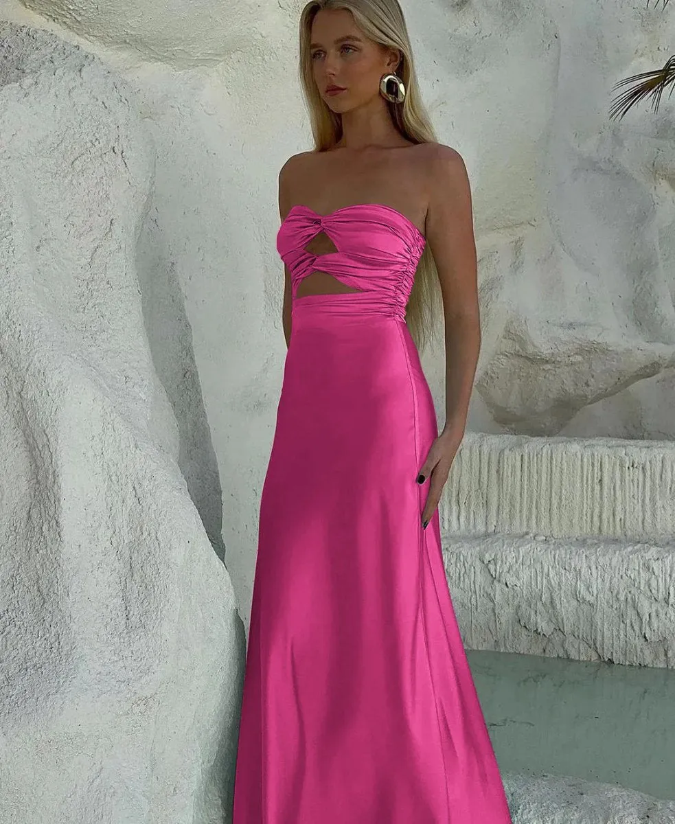 Strapless Sheath Long Prom Dresses
