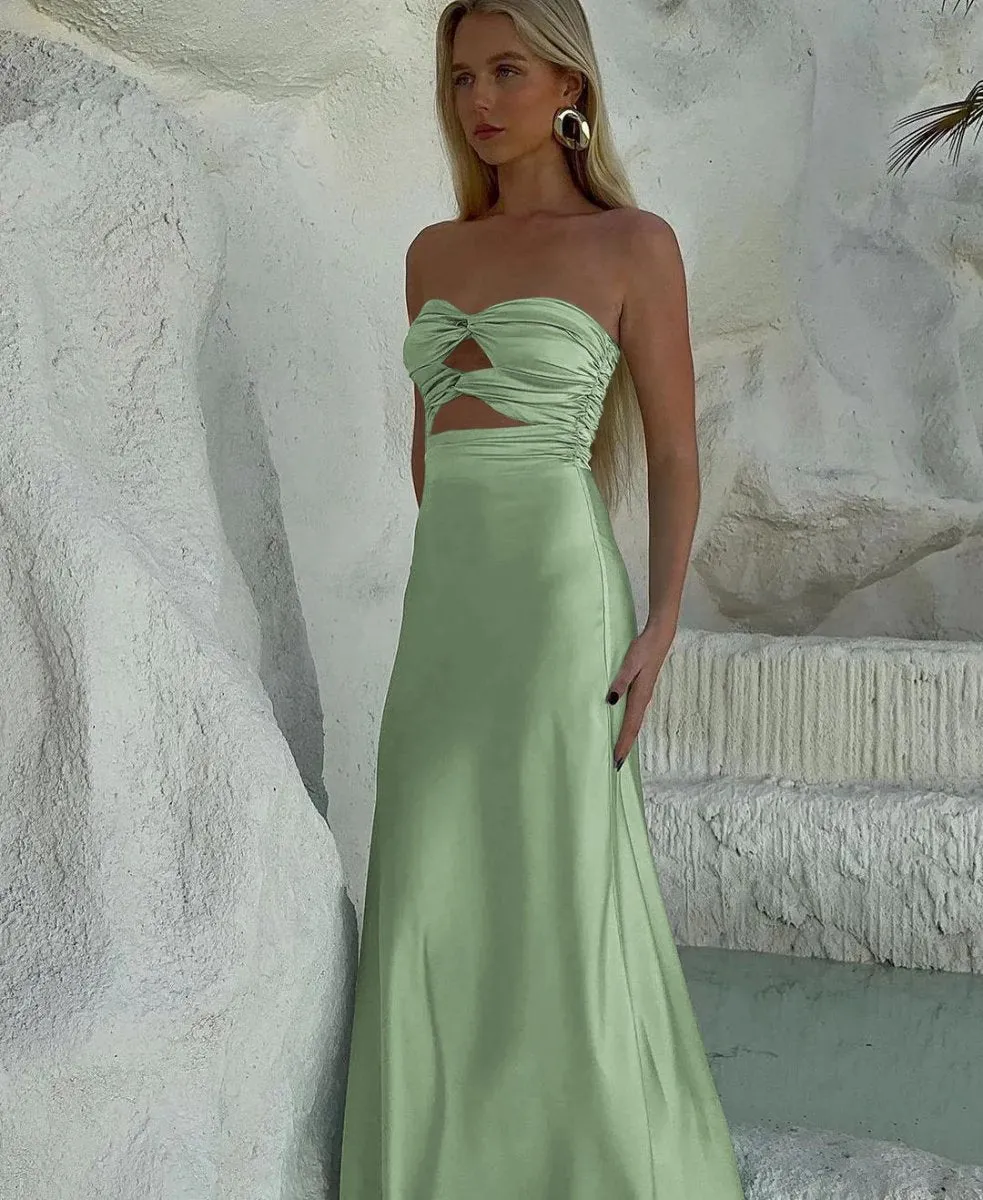 Strapless Sheath Long Prom Dresses