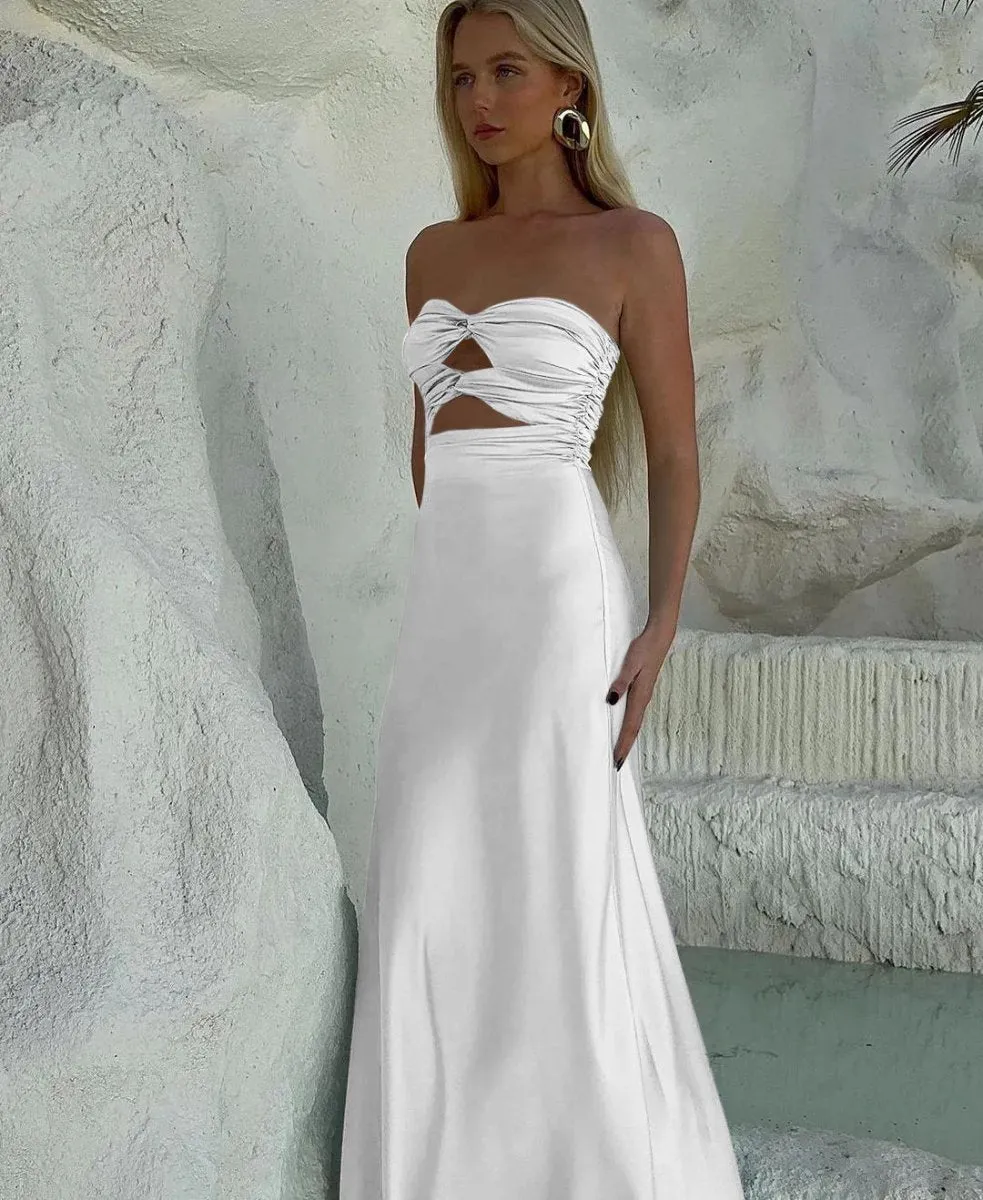Strapless Sheath Long Prom Dresses
