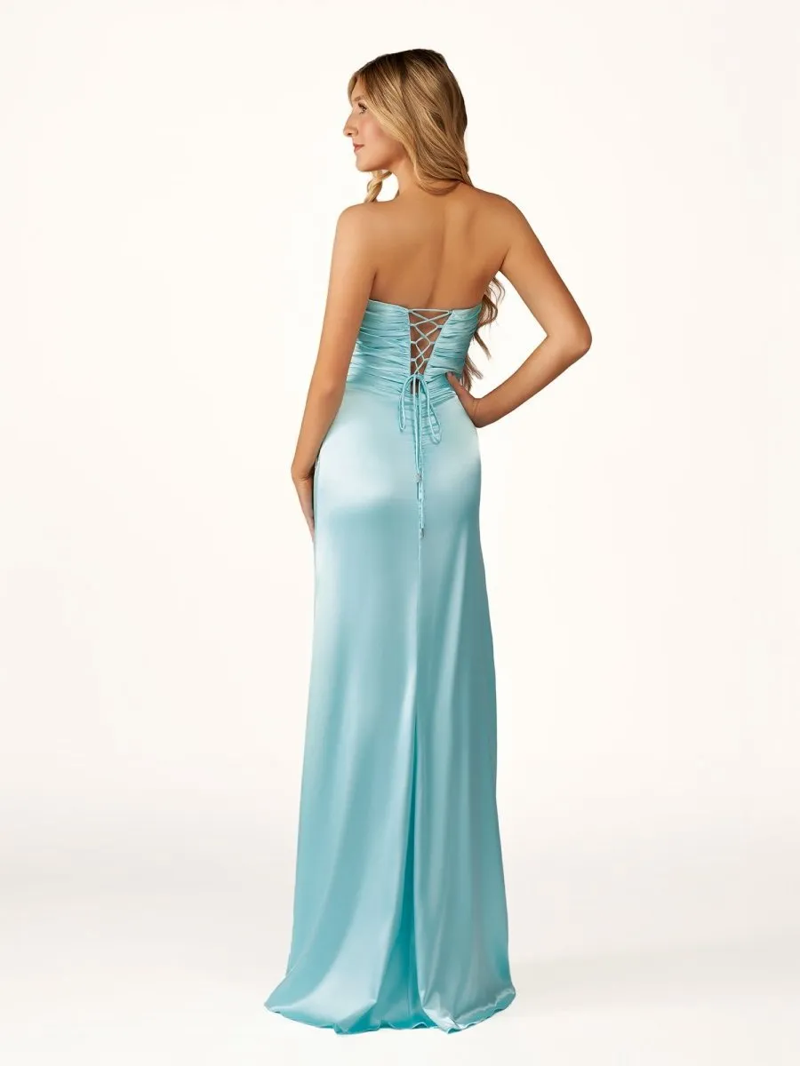 Strapless Sheath Long Prom Dresses