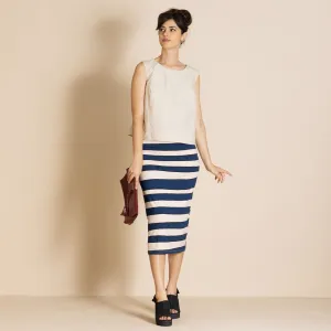 stripes pencil skirt