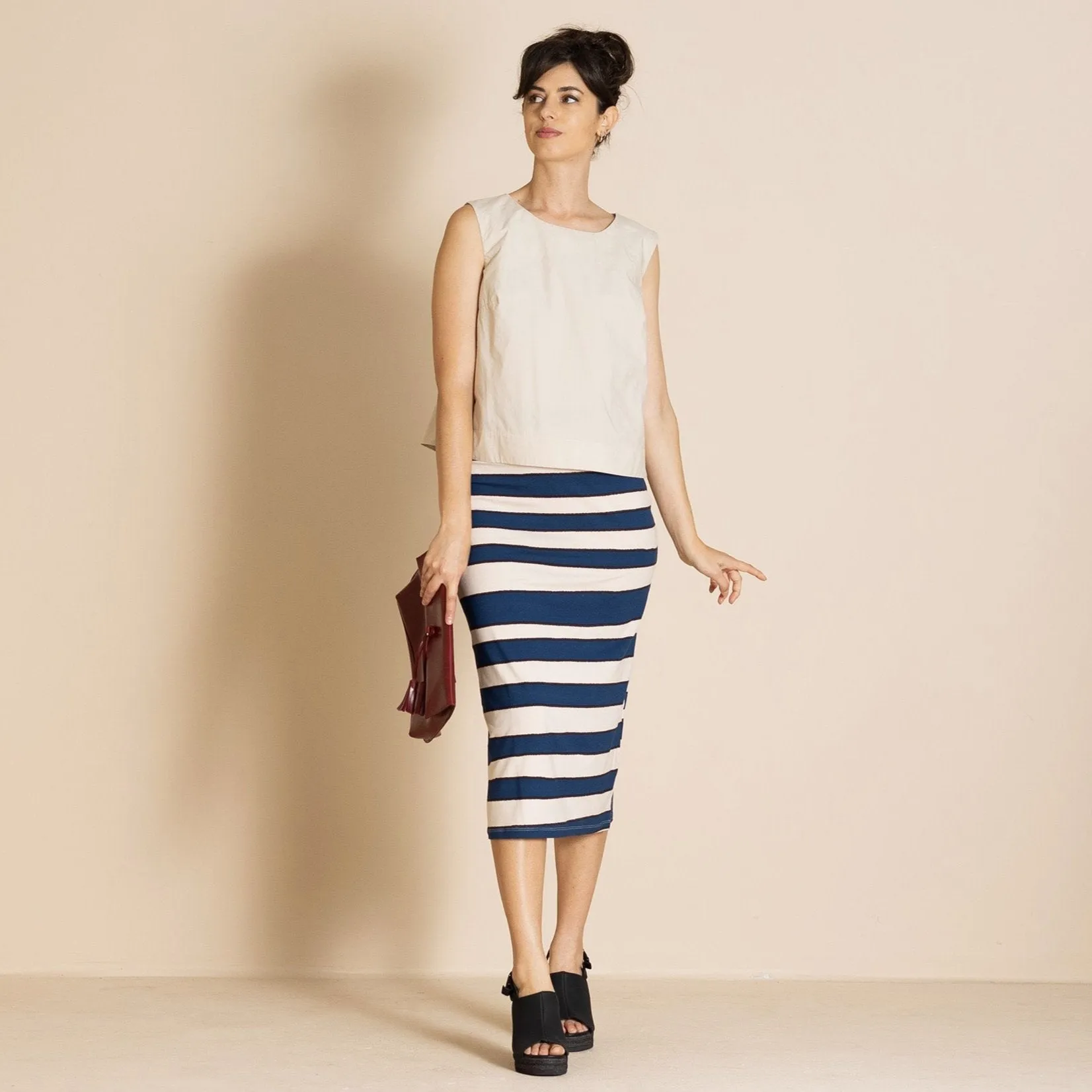 stripes pencil skirt