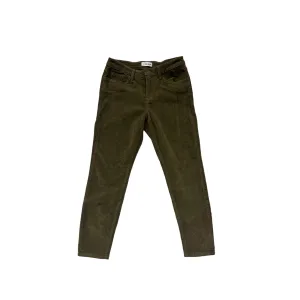 Studio Blue Womens Olive Green Corduroy Pants Size 29 Cotton Blend Stretch Slim Fit #6856