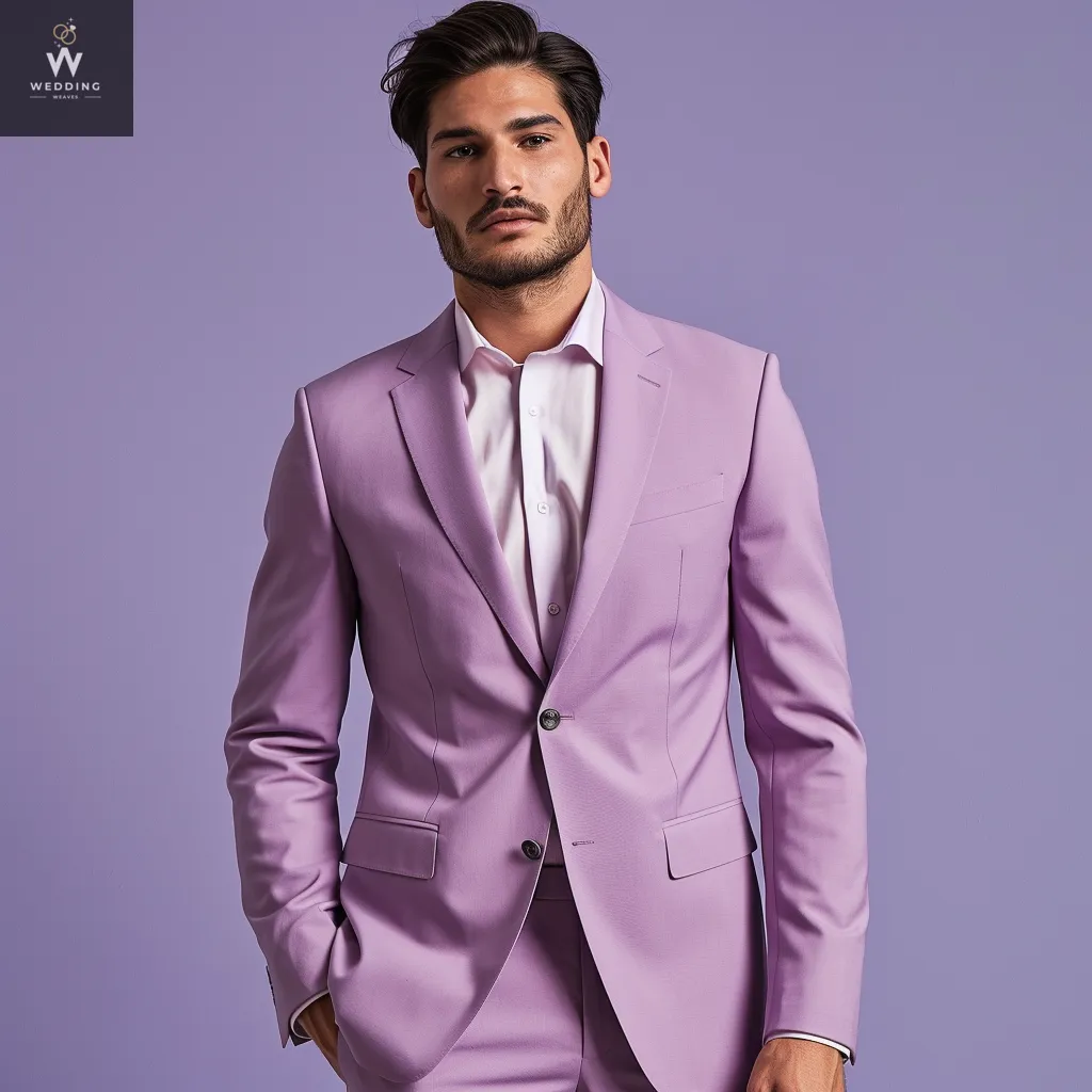 Stylish Mauve Two-Piece Suit for Men - Bespoke Wedding Suit, Custom Tailored Attire for Weddings