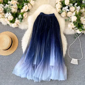 Summer Skirt Star Sequin skirt High Waist long Skirt  Women skirt