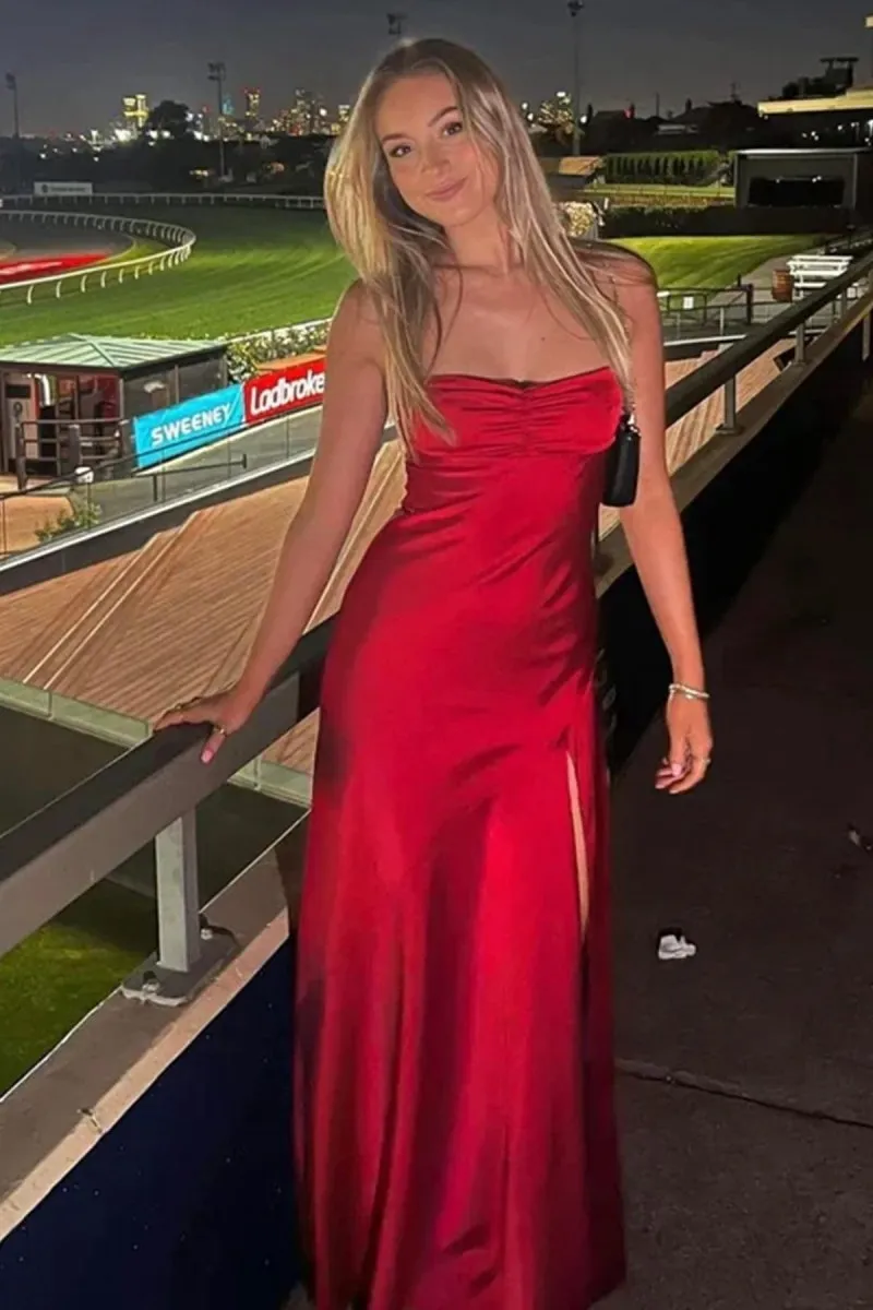 Sweetheart Long Sheath Prom Dresses with Split