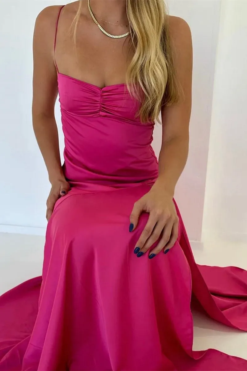 Sweetheart Long Sheath Prom Dresses with Split
