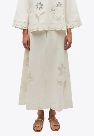Table Cloth Lace Midi Skirt