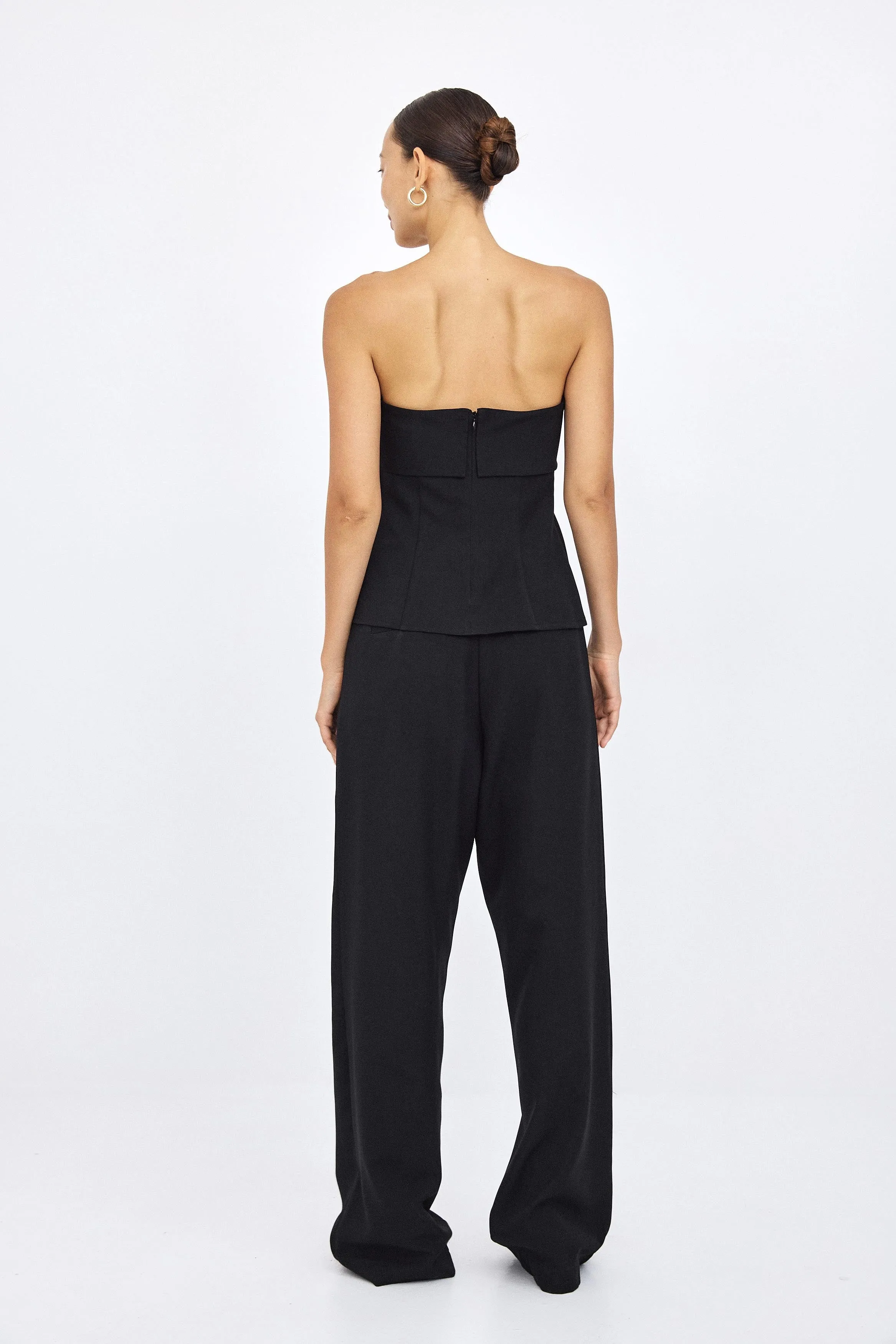 Tailored Strapless Suit - Black